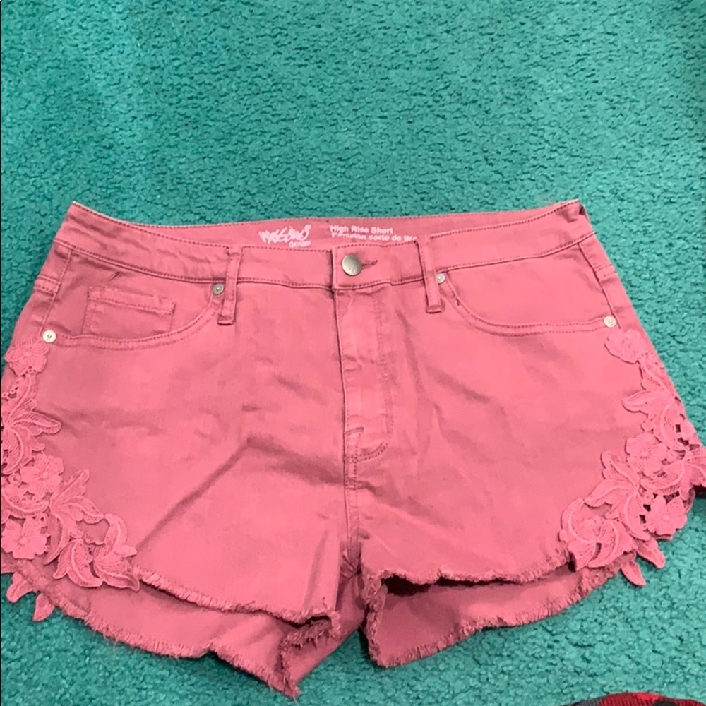 Purple jean shorts